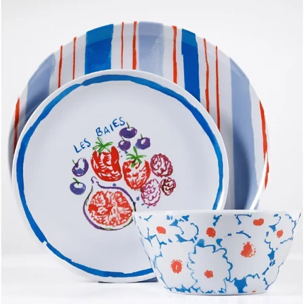 Sur La Table 12-Pc. Melamine Dinnerware Set |‎ NWT